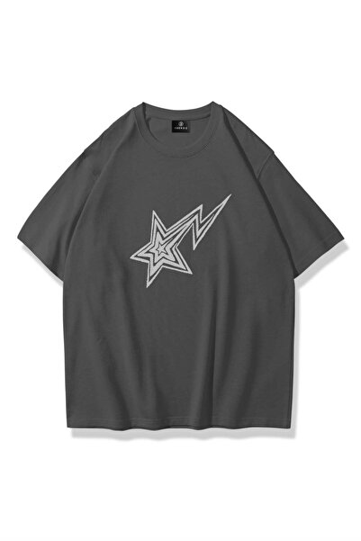 Trendiz Unisex Shooting Star Tshirt Antrasit