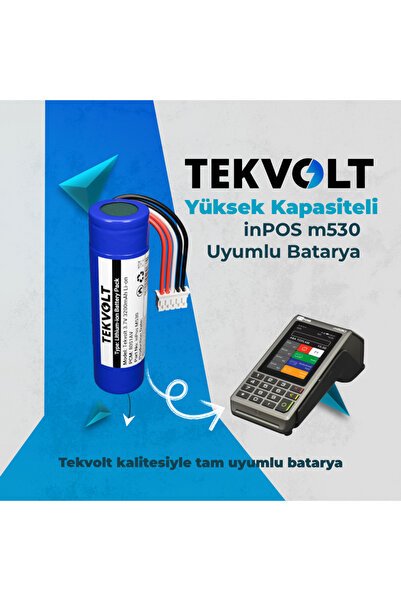 Tekvolt Enerji inPOS m530 Yazarkasa - POS Uyumlu 3.7V 3200mAh Li-ion Batarya ...