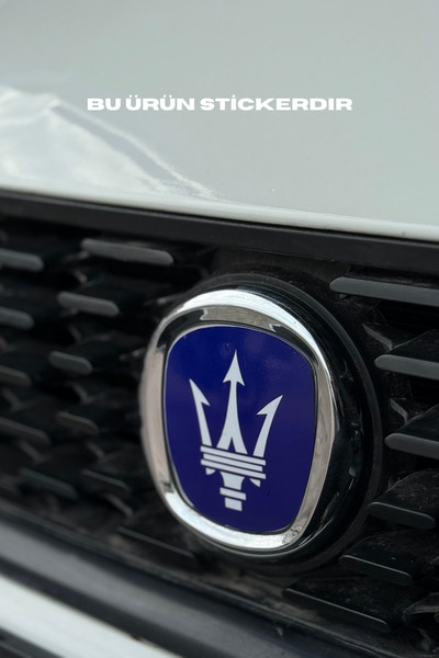 Banxtre Front Rear Maserati Blue Logo Sticker for Fiat Egea