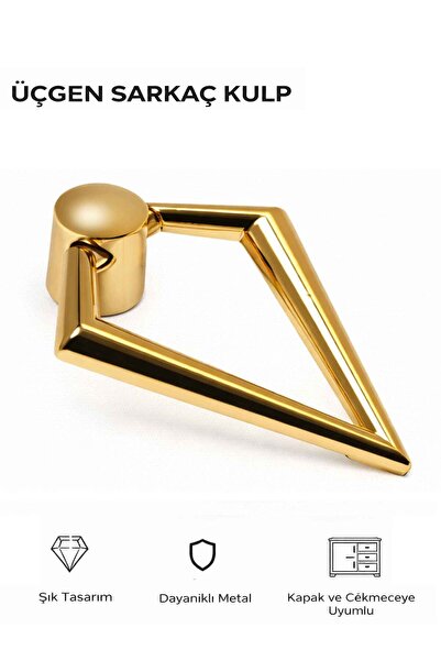 İMT AKSESUAR Üçgen Sarkaç Kulp Altın Yatak Odası Konsol Tv Ünitesi Dolap Kapa...