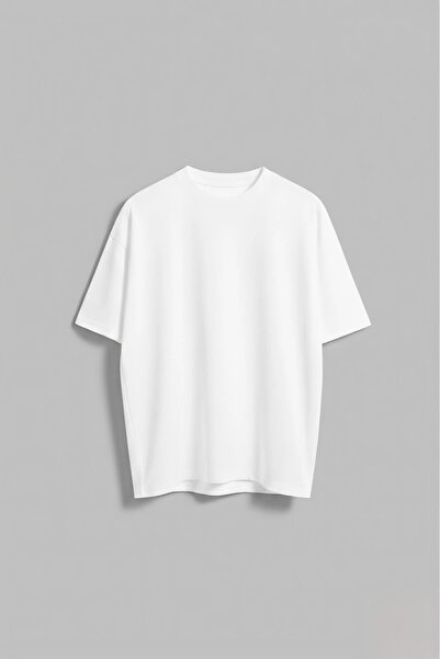 Wonraces Bărbați supradimensionat basic guler rotund Tok Fabric Bumbac tricou