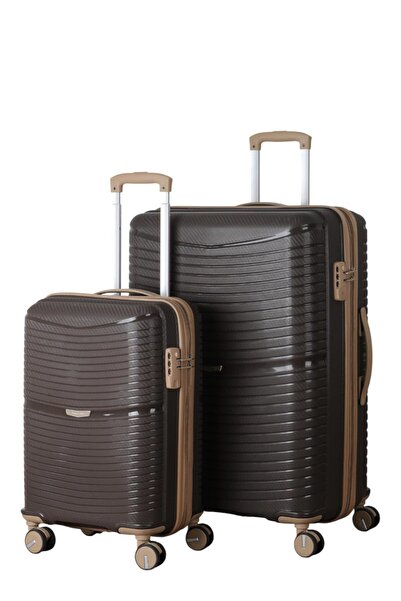 MÇS V379 AURA Y.ÜRETİM PP VALİZ 55 CM + 75 CM SİYAH SET