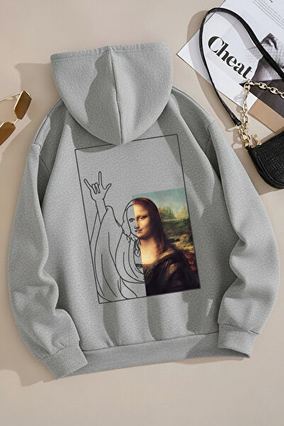 EFFRENATU سويت شيرت مونا ليزا بطبعة قصة فضفاضة