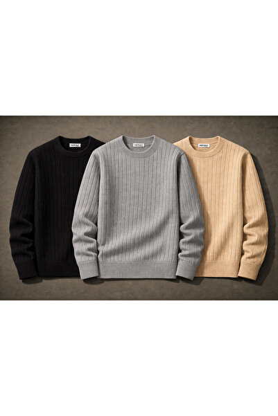 pepule 3-Pack Men's Winter Knitwear Sweater Knitted Cycling Casual Wear