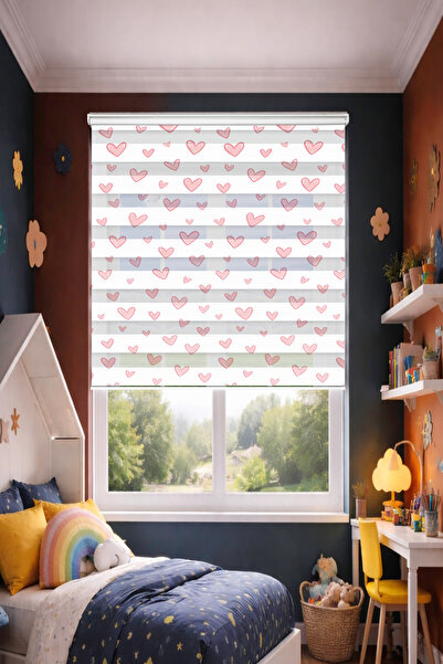 DOKUPER KALP DİJİTAL BASKILI ZEBRA PERDE-COCUK ODASI-STOR PERDE