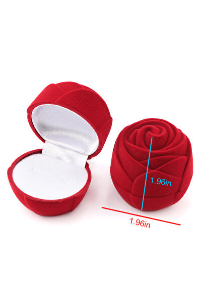 Choice4 rose flower-red 1 Piece Lovely Velvet Jewelry Box Container Wedding R...