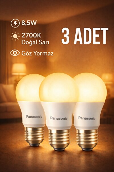 PANASONIC 8.5W E27 LED Ampul 2700K Doğal Sarı 806 Lümen