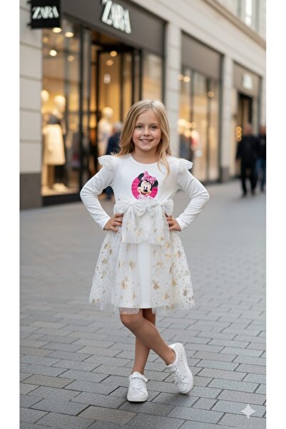 BEGONYA BEBECE KIDS Girls' Dress with Character Print for Holidays and Specia...
