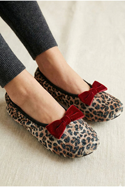 Mijja شباشب منزلية مخملية بفيونكة حمراء، هدية يومية، أحذية غير قابلة للانزلاق...