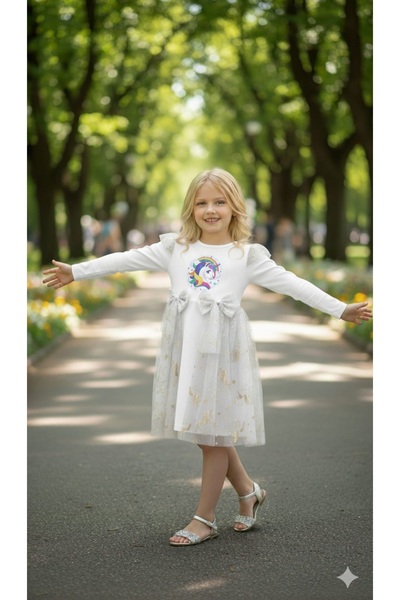 BEGONYA BEBECE KIDS Karekter Printed Girls' Dress for Special Occasions