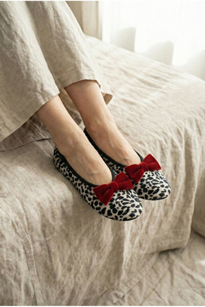 Mijja Red Velvet Bow Velvet Home Slippers Daily Gift Dowry Non-Slip Potty Sli...