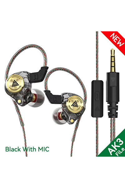Choice AK3 FiLe Black (New) QKZ AK3 FiLe Wired Earphone with Microphone HiFi ...