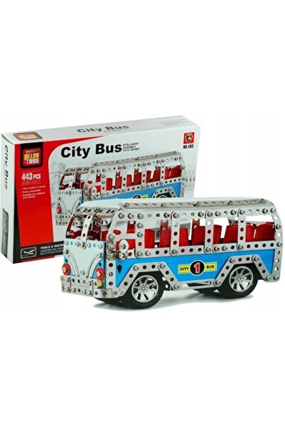 OEM Metal construction set transport vehicle City Bus Van 443 pieces