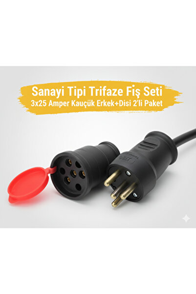 Toptancı Amca Sağlam Trifaze Kauçuklu 3 Fazli Sanayi Seti Dayanıklı 25 Amper ...