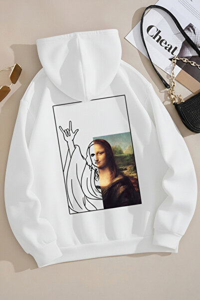 EFFRENATU سويت شيرت مونا ليزا بطبعة قصة فضفاضة
