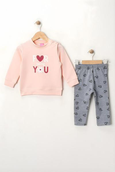 BABY SPORT Baby Girl Set Cotton Printed Long Sleeve Trousers Polka Dot Set