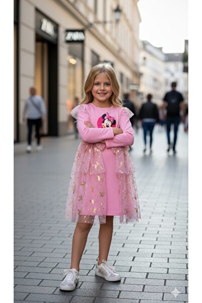 BEGONYA BEBECE KIDS Girls' Dress with Character Print for Holidays and Specia...