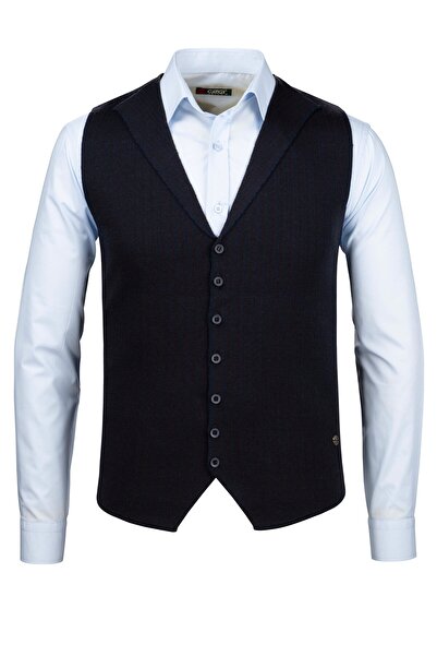 Veli Önkal Buttoned Knitwear Knitted Sports Classic Men's Vest