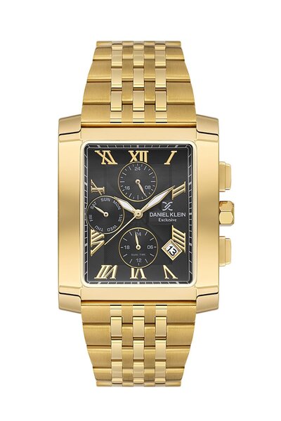 Daniel Klein Men's Wristwatch with Dial Black Cord Gold Color Gift Package