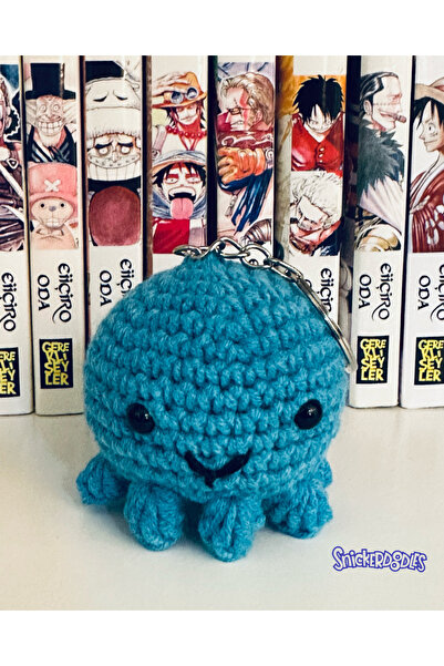 Snickerdoodles Amigurumi Octopus Keychain 1 Piece - Hand Knitted