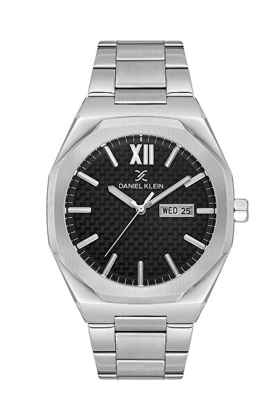 Daniel Klein Men's Watch Black Band Silver Color 43 mm