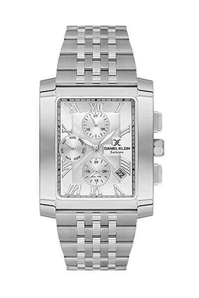 Daniel Klein Men's Wrist Watch in Silver Color Gift Package