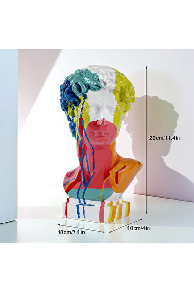 Choice6 تماثيل رأس ديفيد الراتنجية الملونة لتزيين المنازل الأوروبية، تماثيل د...