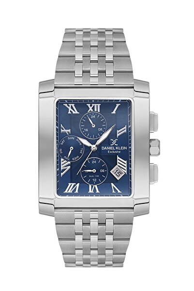 Daniel Klein Men's Wristwatch with Dial Navy Blue Cord Silver Color Gift Package