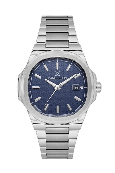 Daniel Klein 41 mm Men's Wristwatch with Navy Blue Dial Silver Color Band Gif...
