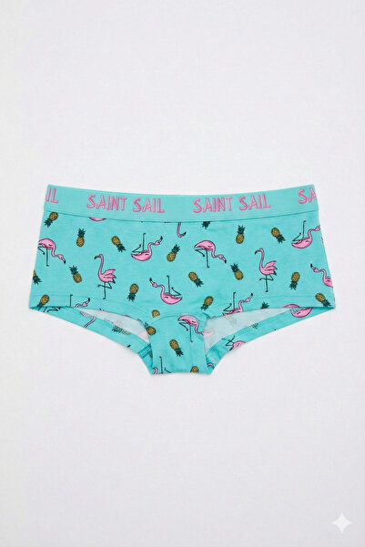 Saint Sail Dear Lover Combination of Turquoise Women's Boxers with'Tropical' ...