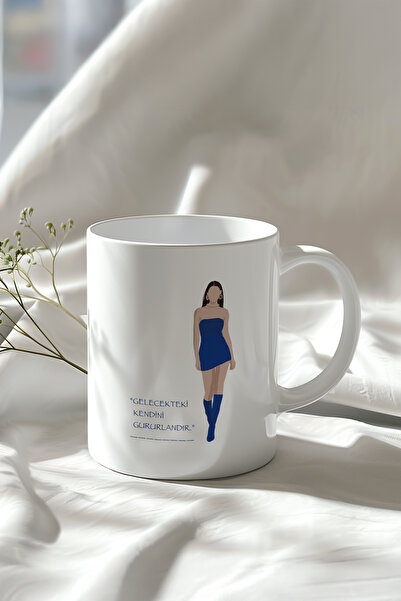 YasBey DESIGN Motivasyon Sözü Temalı 330ml Baskılı Beyaz Seramik Kupa Bardak