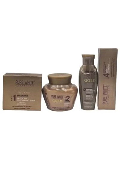Pure White Cosmetics Gold Glow Skin Care Set 4 Pieces