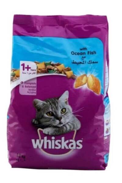 Whiskas طعام قطط بنكهة سمك المحيط البنفسجي/الأزرق 1.2 كجم