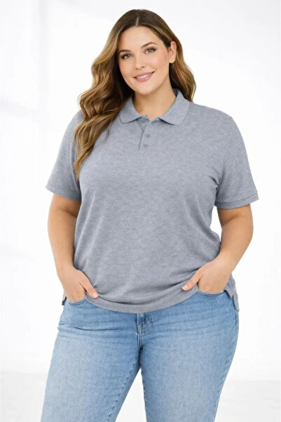 Kanonik Education Pike Fabric Buttoned Collar Oversized Plus Size Casual Shor...