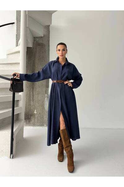 Vesua فستان من قماش المودال الفاخر مع حزام