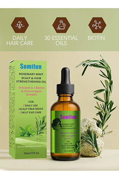 SUMIFUN عبوتان من زيت إكليل الجبل العطري، زيت مرطب للشعر، يحفز نمو الشعر، علاج عطري ٥٩ مل