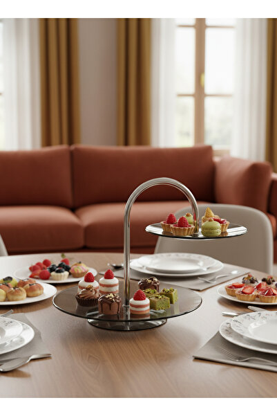 Living 2-Tier Dessert Stand with Elegant Arch Design