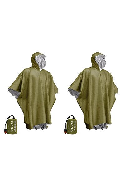 Choice As picture 2 pcs Emergency Water Proof Raincoat Aluminum Film Disposab...