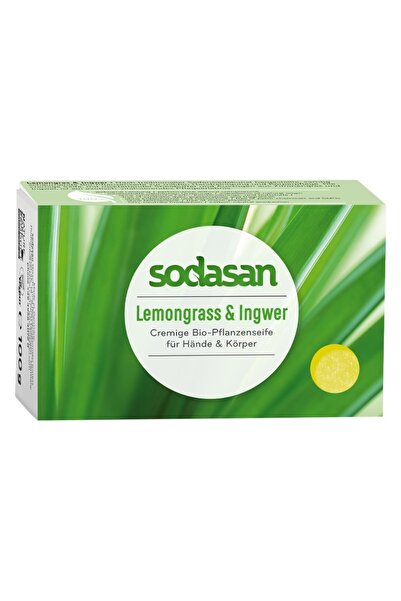 Sodasan Organic Lemongrass and Ginger Cream Soap 100 Gr