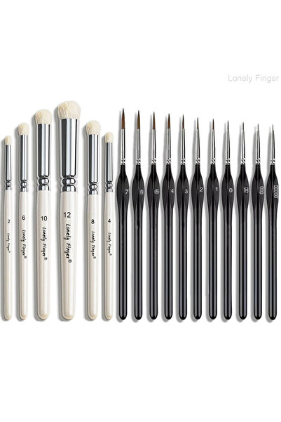 Choice8 مجموعة فرش طلاء مصغرة من WT مكونة من 17 فرشاة، فرشاة جافة، فرش طلاء أ...