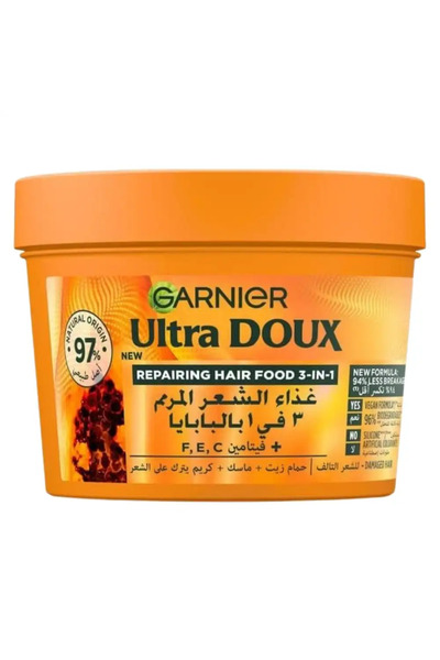 Garnier Ultra Doux Hair Food 3 in 1 Nourishing Papaya Hair Mask- 390ml