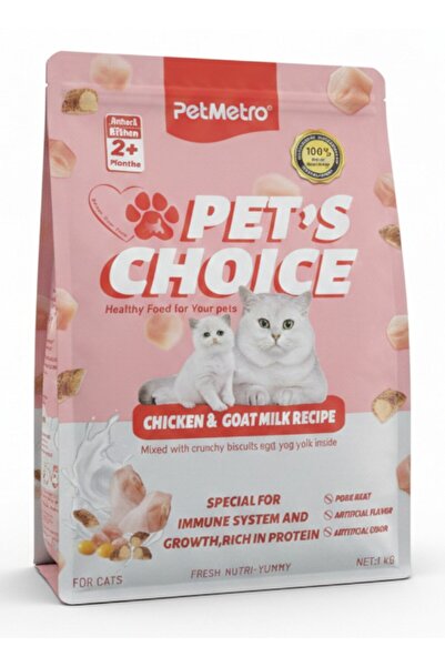 PetMetro طعام القطط بيتس تشويس بالدجاج وحليب الماعز - 1 كجم