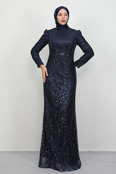 Lamia Giyim Liona Kalem Abiye Lacivert