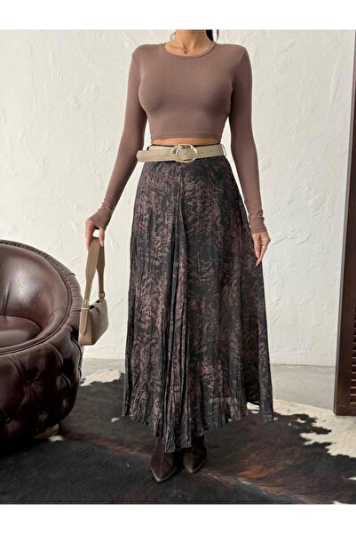 Vesua تنورة طويلة من الشيفون مع حزام