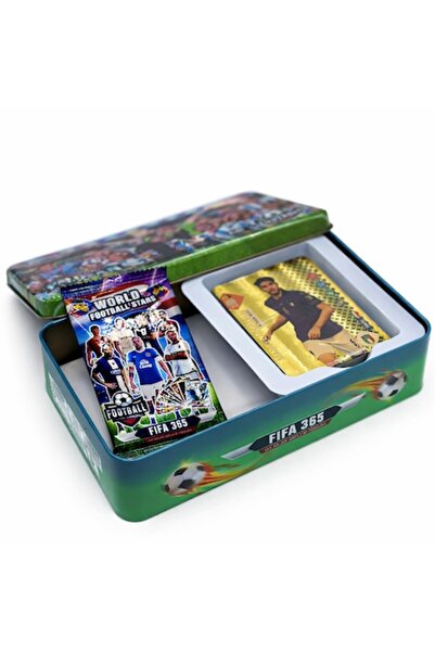 OEM Set of 50 FIFA 365 Football Cards, Green Metal Collection Box