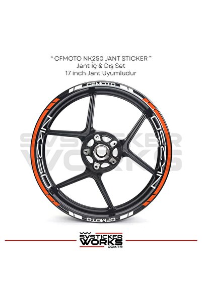 ARONA ملصق جنط CFMOTO NK250، نص داخلي للجنط وشريط خارجي، مجموعة من 24 ملصق