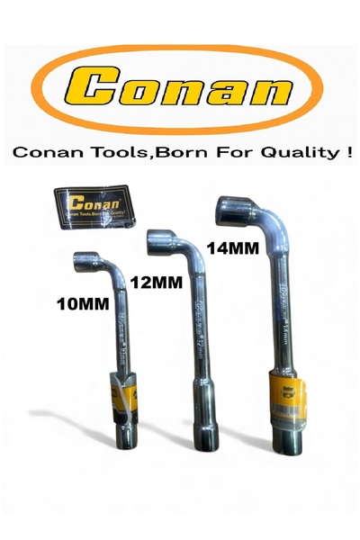 CONAN 3 Pieces – Long L-Type Socket Wrench Set – 10mm (Model 10005763) + 12mm...