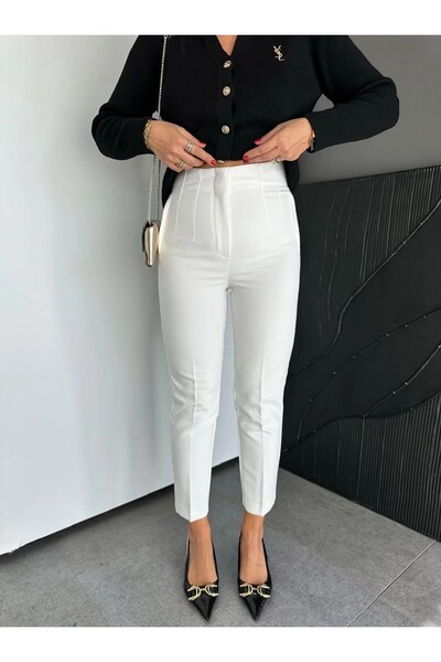 MADAME MELEK ZR Model Original Brand Παντελόνι με λεπτομέρεια από ύφασμα φιλέ...