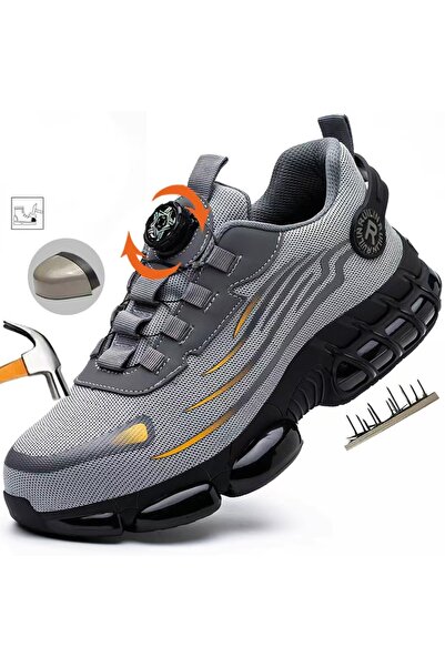 Choice75 45 266-Gery Safety Shoes For Men Steel Toe Anti-Puncture Men's Work ...