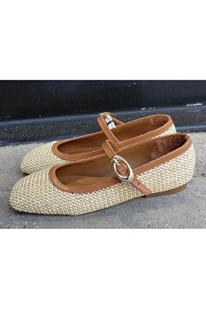 Kuum London K146-13 Αποκλειστικές γυναικείες μπαλαρίνες με ψάθινο κορδόνι